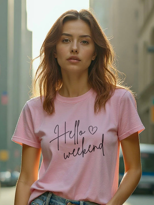Hello Weekend Classic Fit T-Shirt
