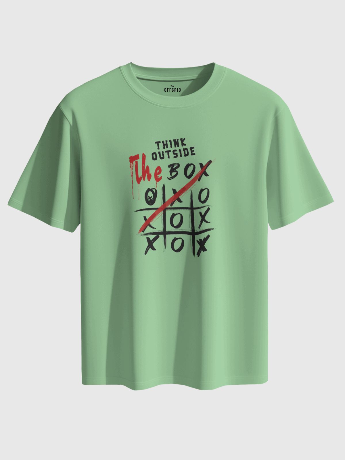 Men's Jade Green Think Outside The Box Printed Classic Fit T-Shirt